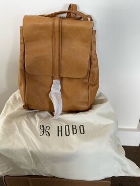 HOBO Leather Backpack in Tan Brown